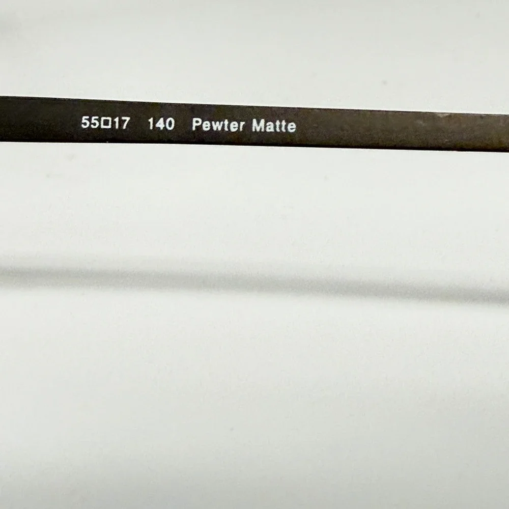 FW-2 Pewter Matte Round‎ Eyeglasses Frames 55-17-140 Metal Full Rim Glasses
